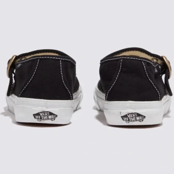 NEW VANS BLACK CANVAS MARY JANE BUCKLE WHITE RUBBER SOLE SNEAKERS SZ 8 BRAND NEW - Picture 9 of 15